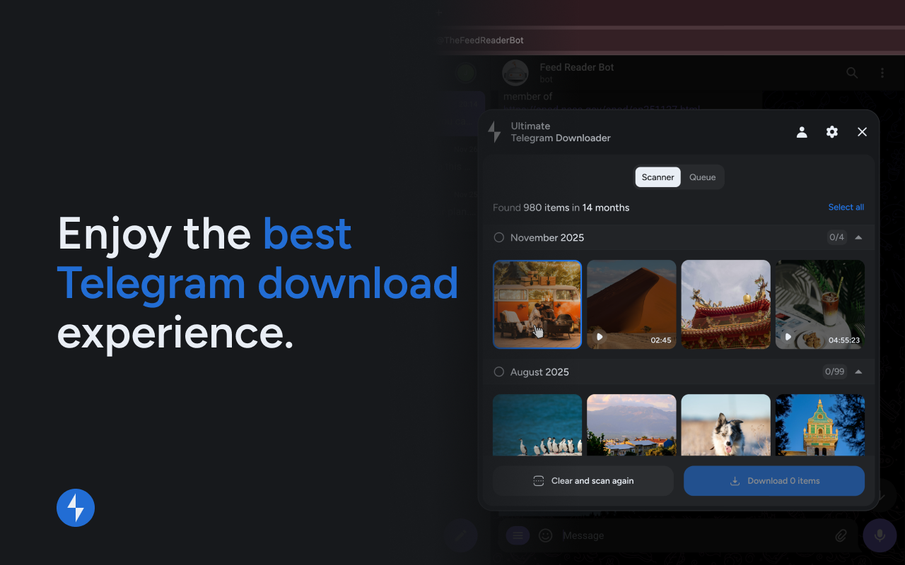 Telegram Video Downloader – 批量下载Telegram视频和媒体 - 截图 5