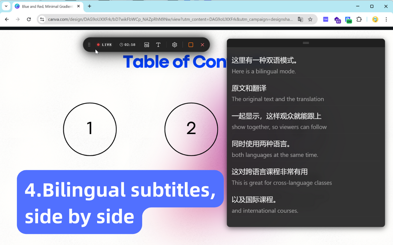 演讲者实时字幕与翻译(麦克风) - BridgeScribe - 截图 2