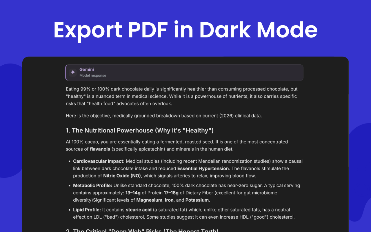 AI Chat Exporter: Save AI Chats to PDF, Markdown & JSON - 截图 5
