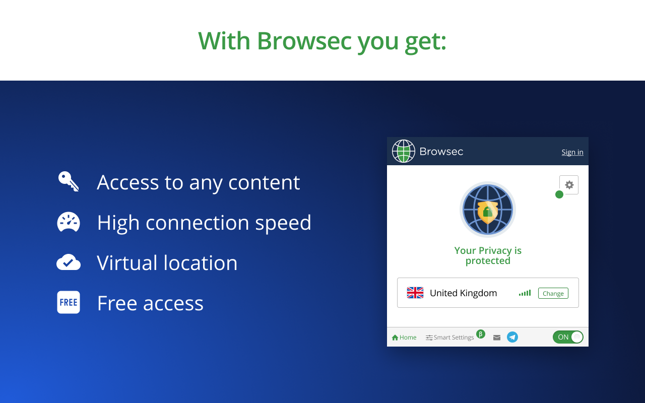Browsec  - Free  for Chrome - 截图 1