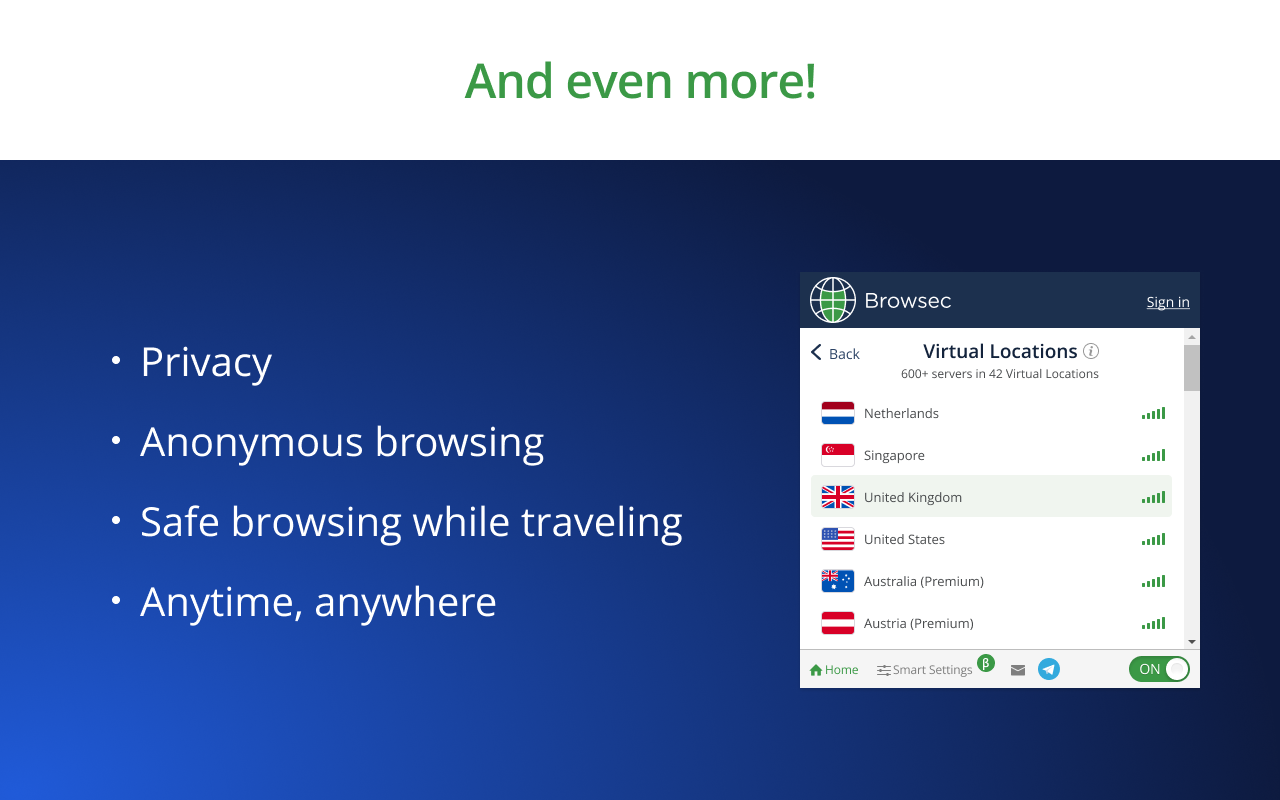 Browsec  - Free  for Chrome - 截图 3
