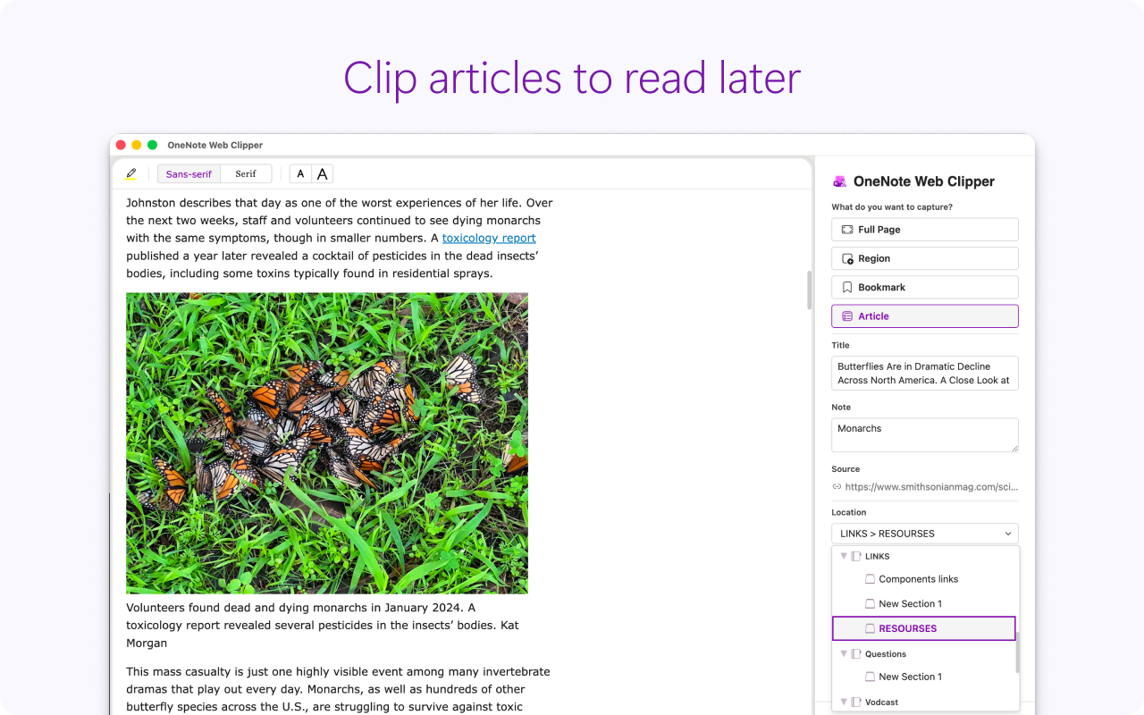 OneNote Web Clipper - 截图 3