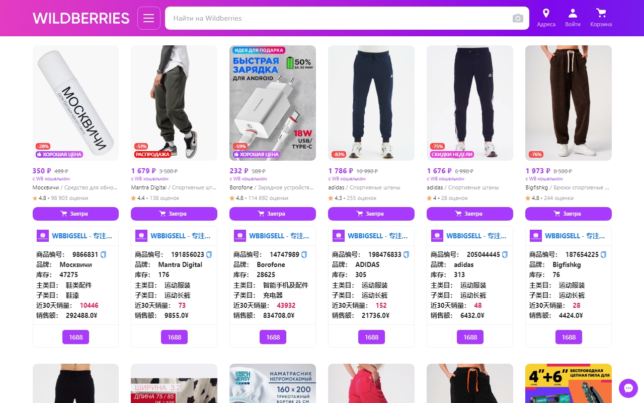 WBBIGSELL - 专注WB平台数据分析 - 国内开发WB插件第一人 - 截图 2