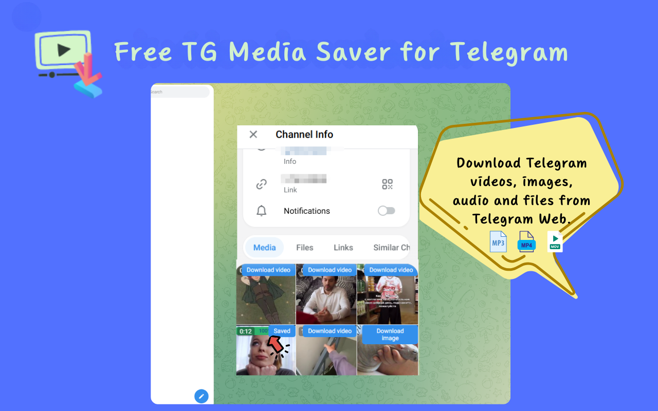免费 Telegram Web 媒体保存工具 - 截图 2