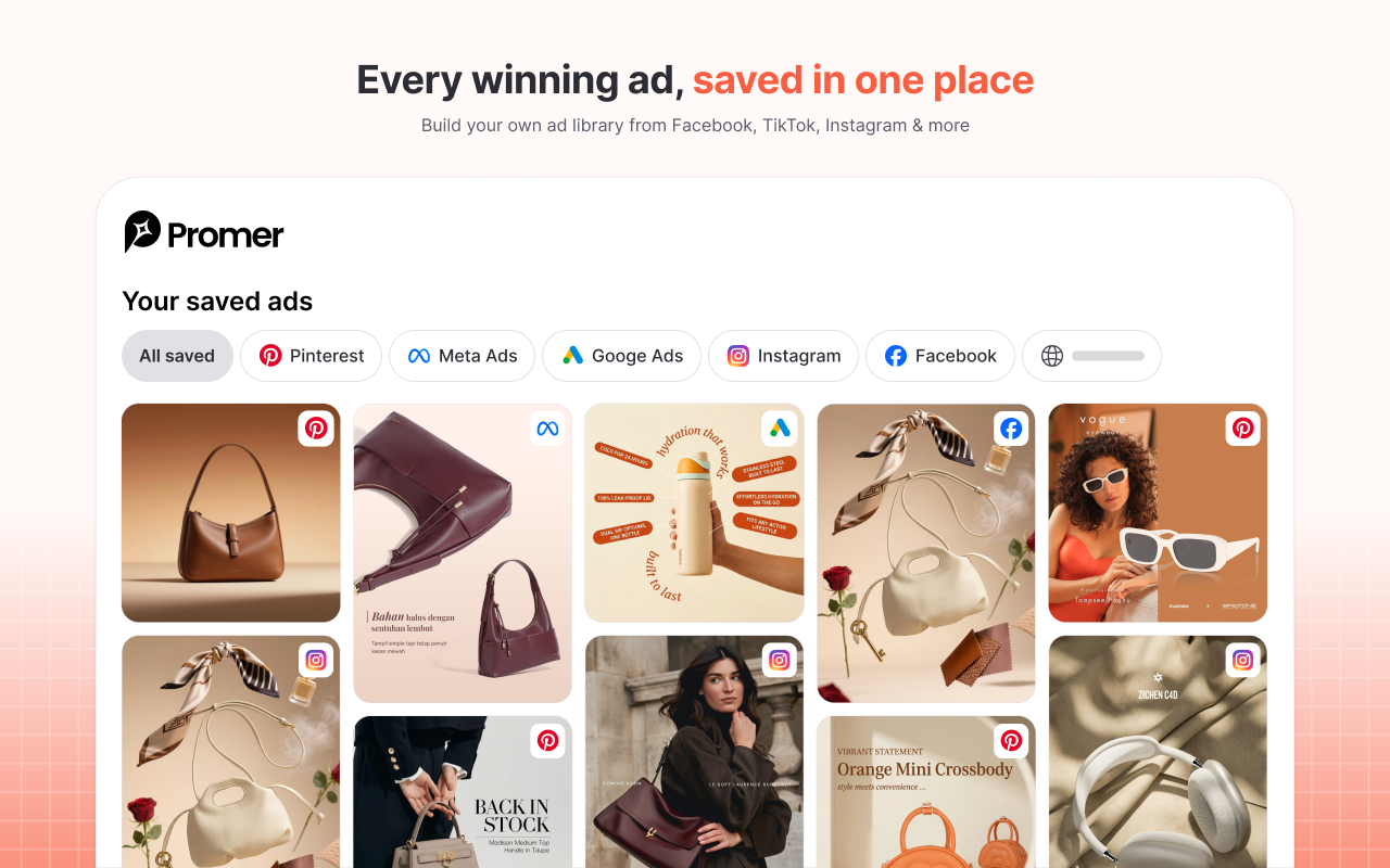 Promer: Save, Clone & Create AI Ad Creatives - 截图 3