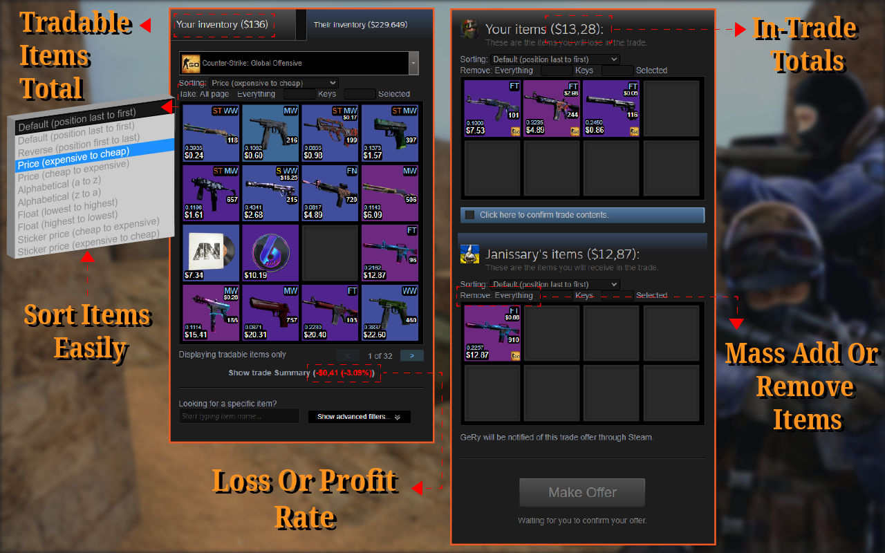 CS2 Trader - Steam Trading Enhancer - 截图 2