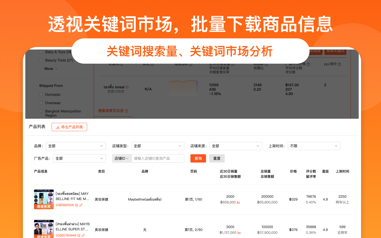 Shopdora -Shopee虾皮关键词优化，专业数据选品 - 截图 2