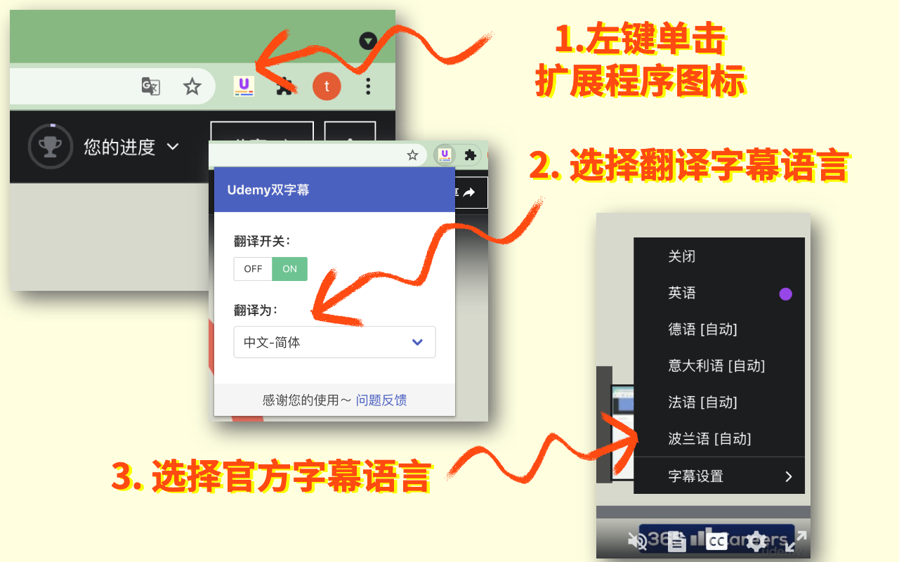 Udemy双字幕 - 字幕翻译器 - 截图 3