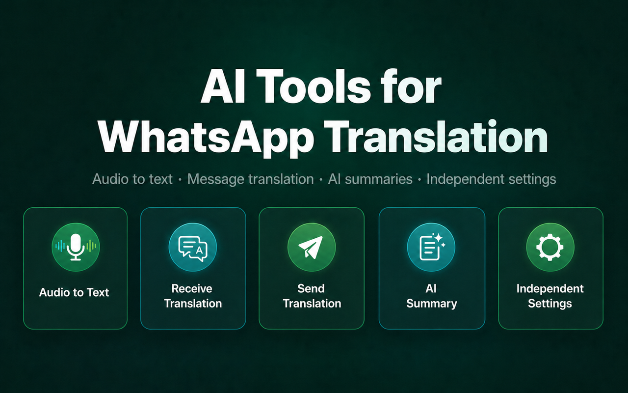 WhatsApp Web 中使用 AI 将音频转文字+翻译 - 截图 5