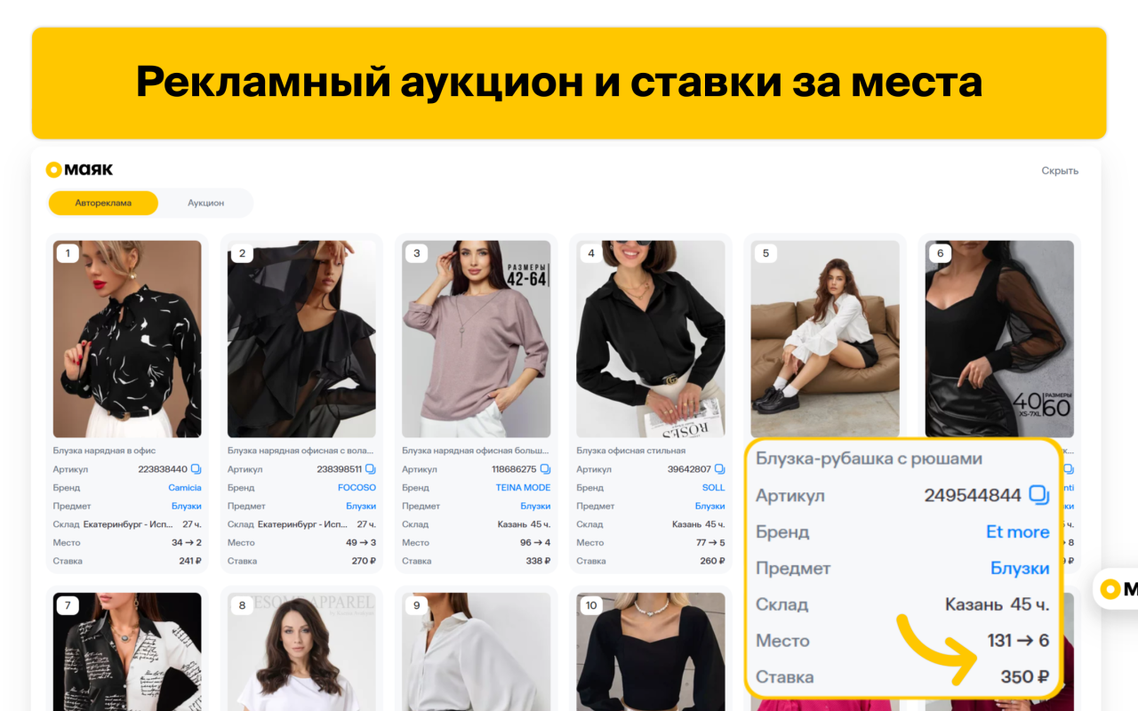 МАЯК - бесплатная аналитика маркетплейсов Wildberries и OZON - 截图 5