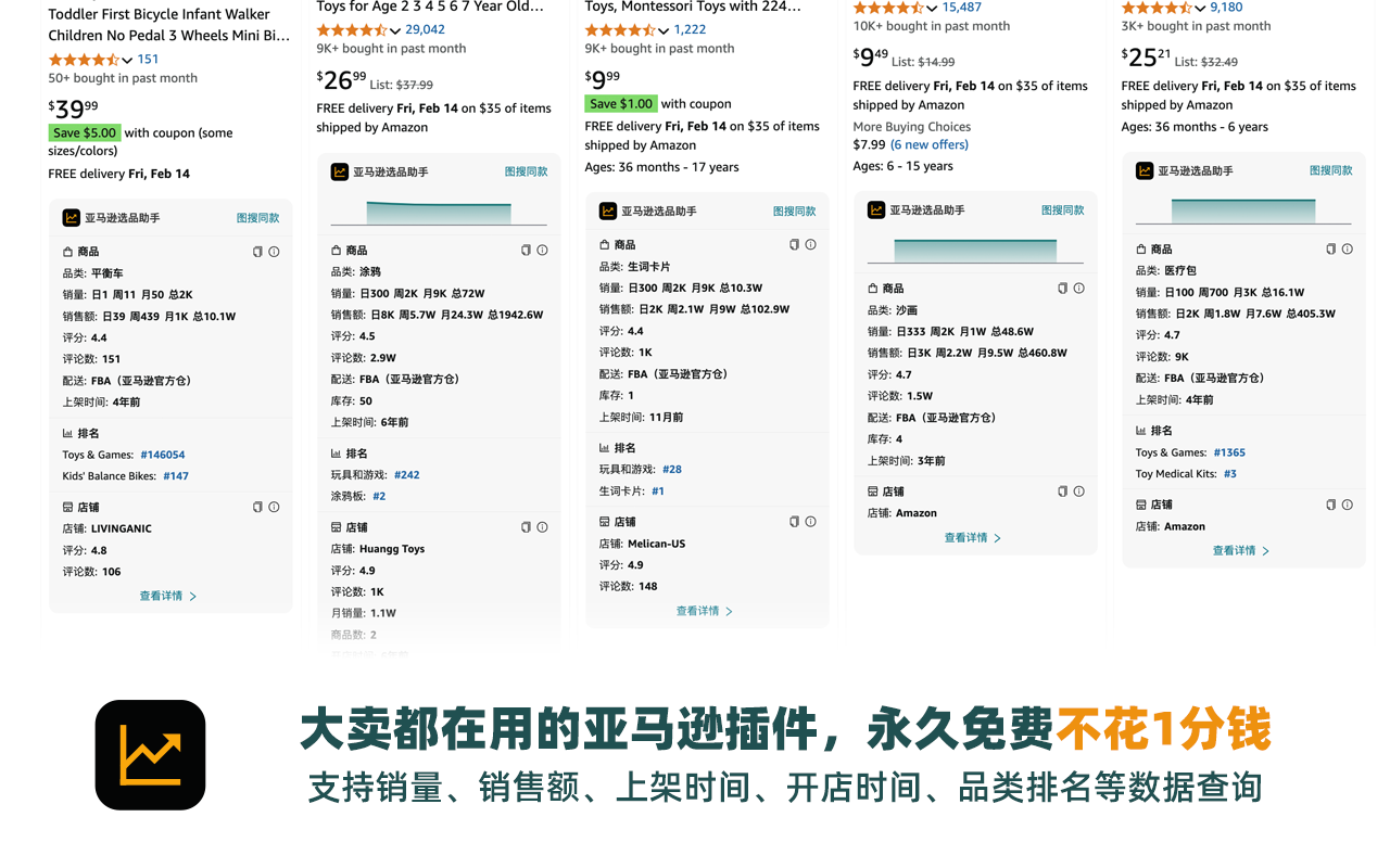 亚马逊选品助手 - 免费Amazon选品与数据分析 - 截图 3
