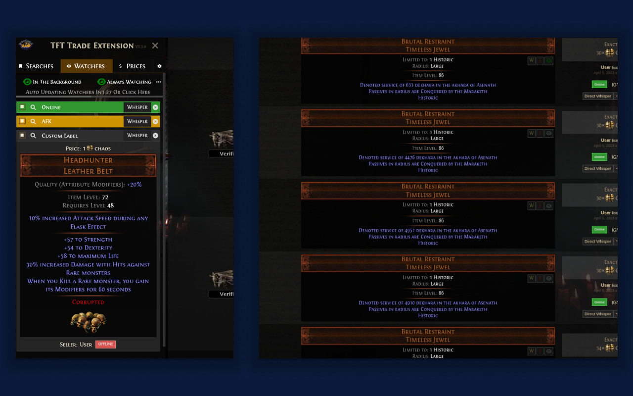 PoE Trade Extension - 截图 1