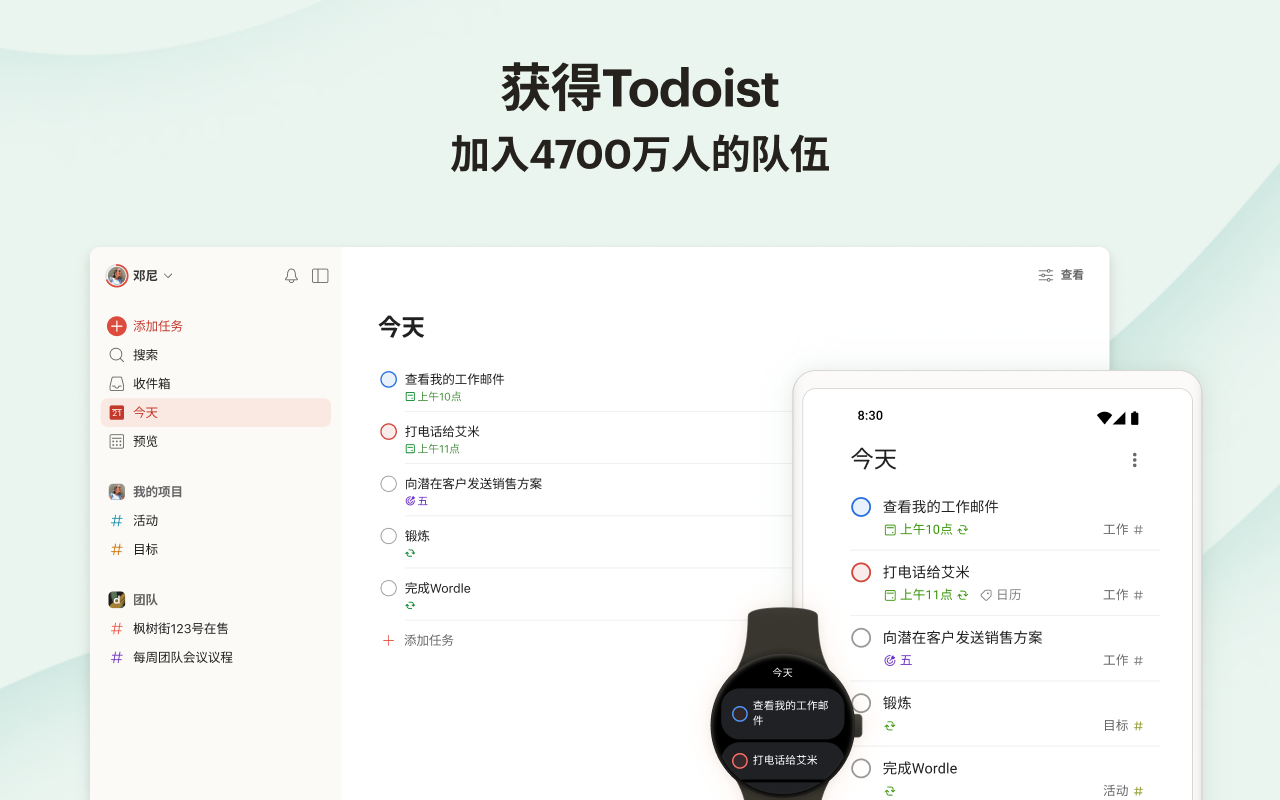 Chrome版Todoist:提醒事项&计划 - 截图 1