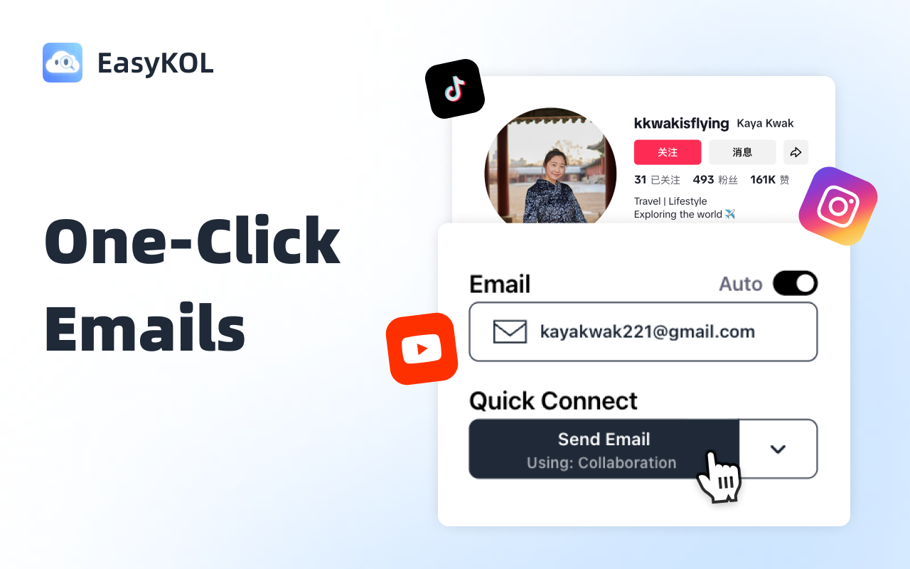 EasyKOL：查找 YouTube、TikTok 和 Instagram 上的相似博主 - 截图 1