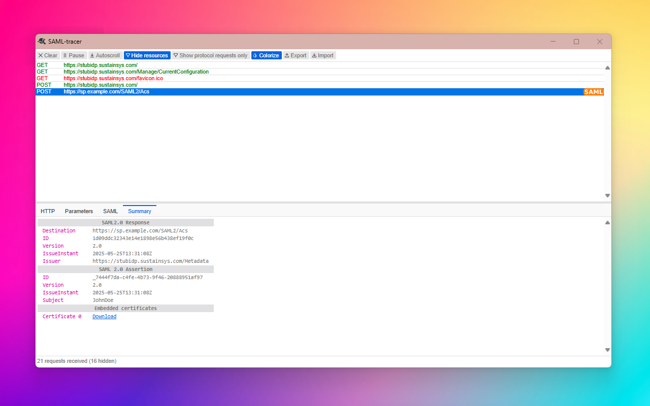 SAML-tracer - 截图 5