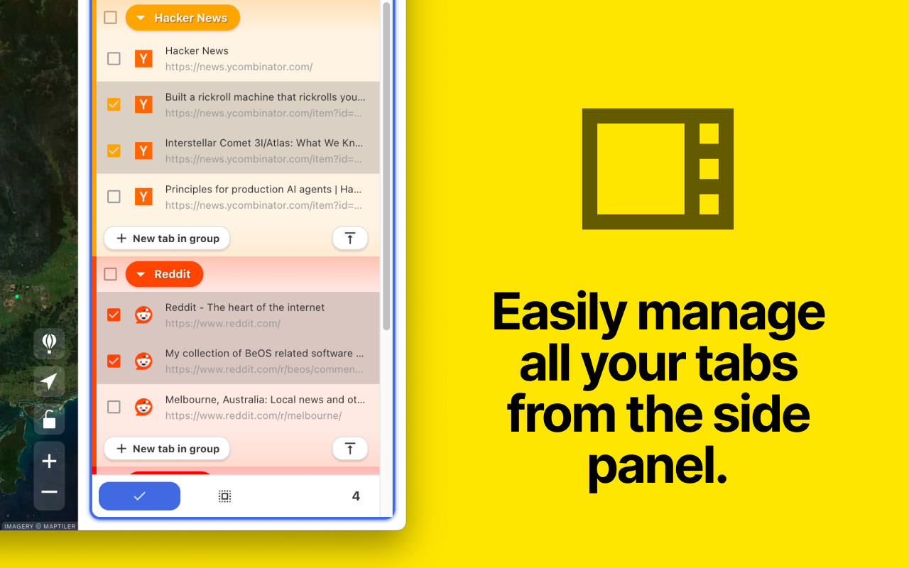 Tab Shelf - Side panel vertical tabs - 截图 1