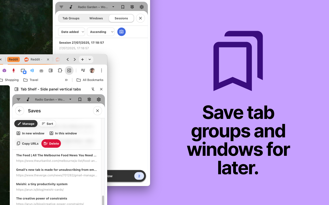 Tab Shelf - Side panel vertical tabs - 截图 2
