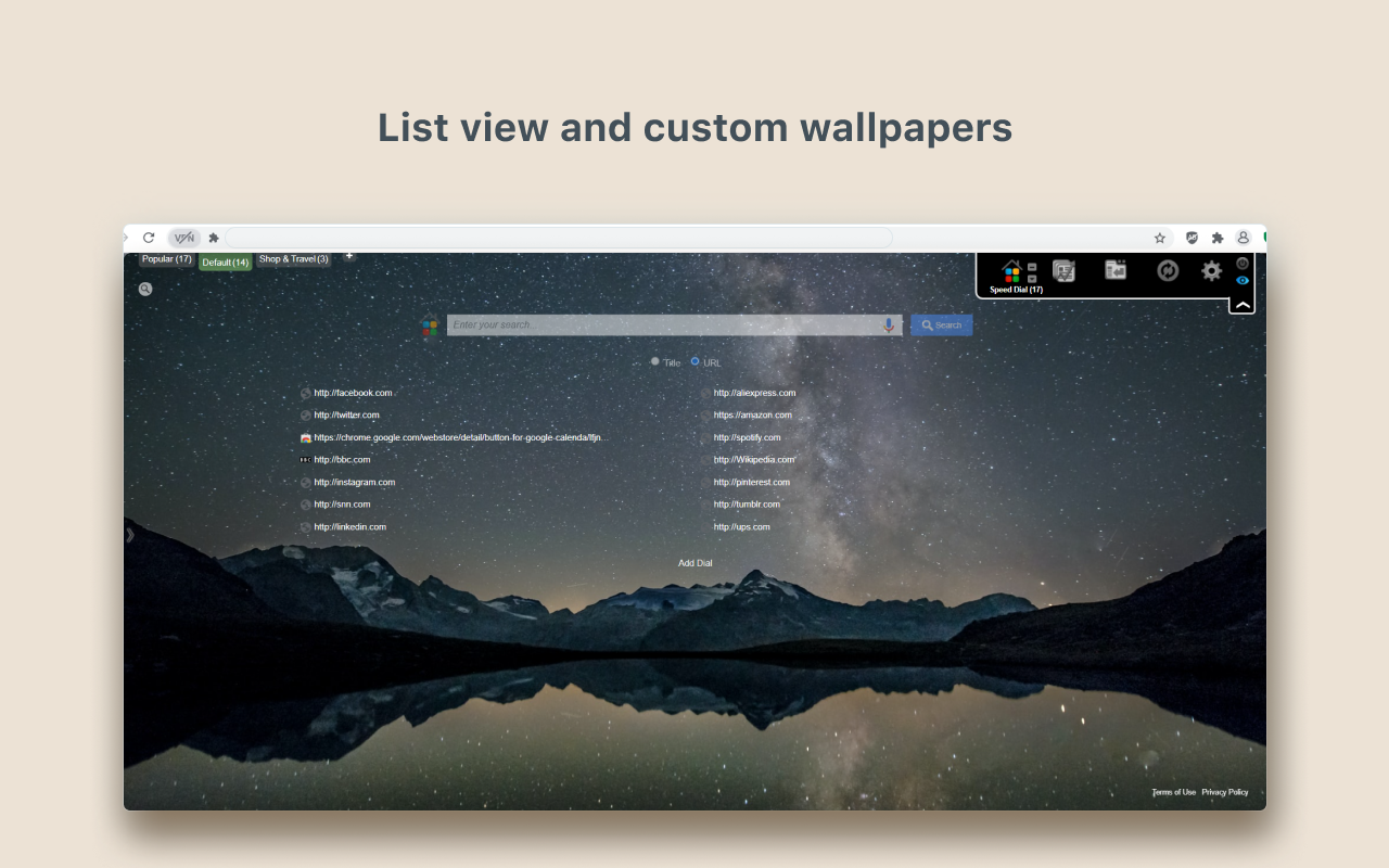 Speed Dial [FVD] - New Tab Page, 3D, Sync... - 截图 1