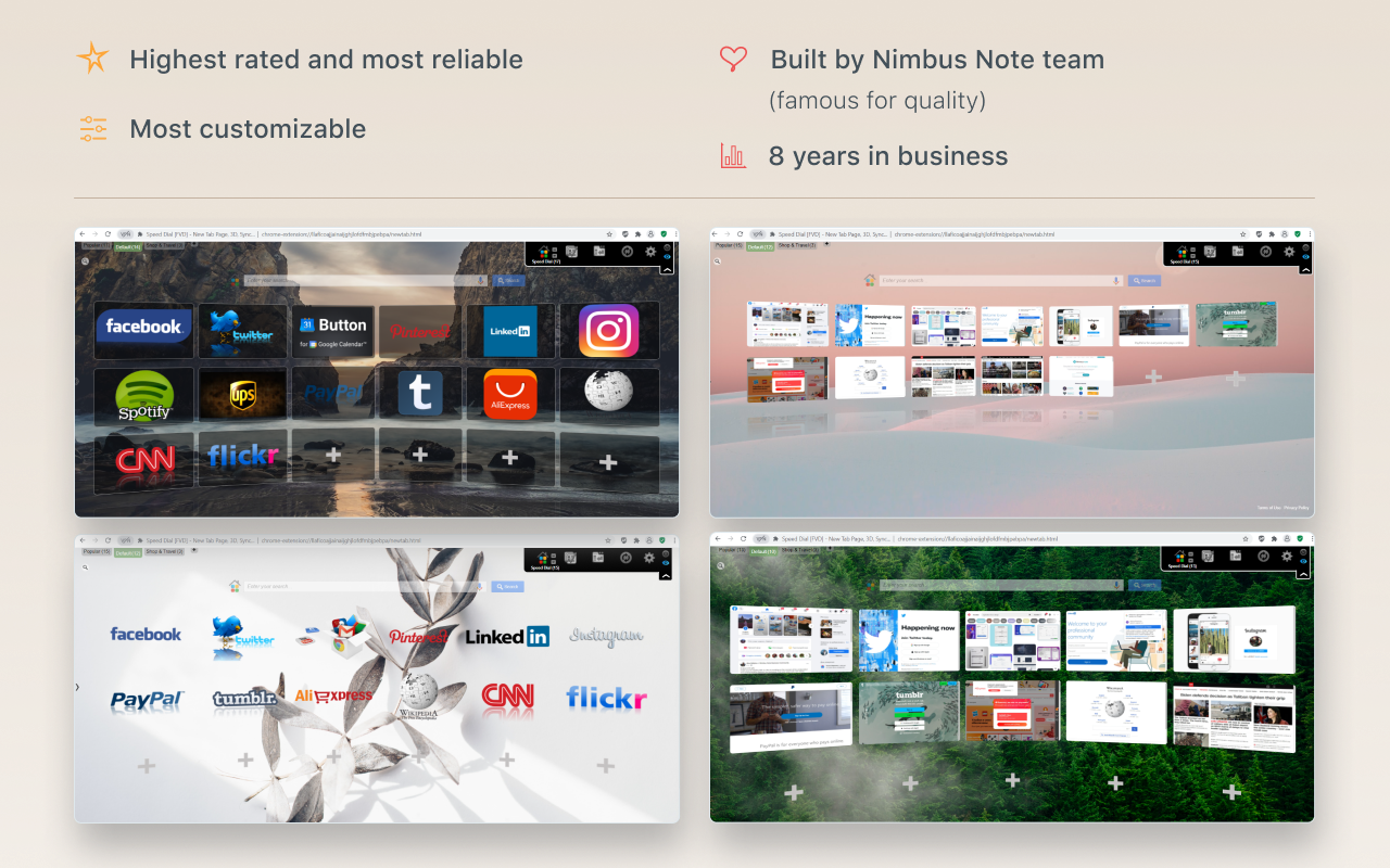Speed Dial [FVD] - New Tab Page, 3D, Sync... - 截图 3