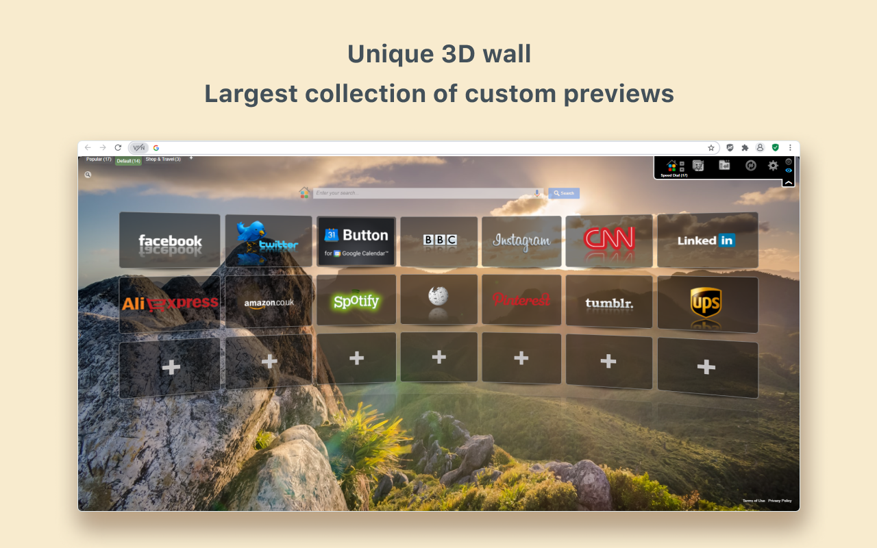 Speed Dial [FVD] - New Tab Page, 3D, Sync... - 截图 5