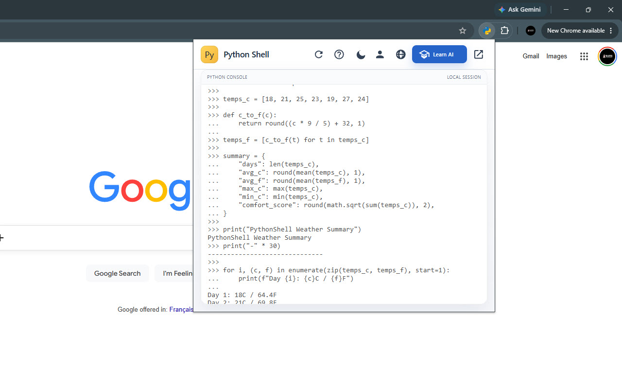 Python Shell - 截图 1