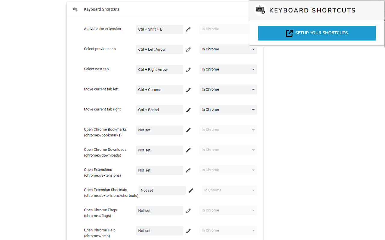 Keyboard Shortcuts for Google Chrome™ - 截图 1