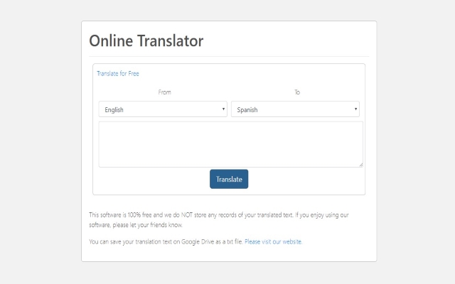 Translate Online for Google Chrome™ - 截图 1