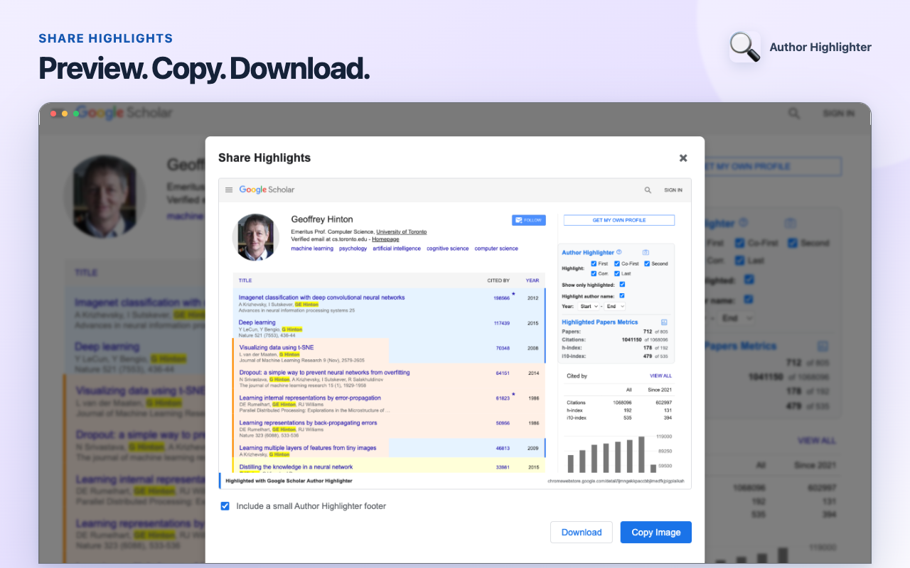 Google Scholar Author Highlighter - 截图 2