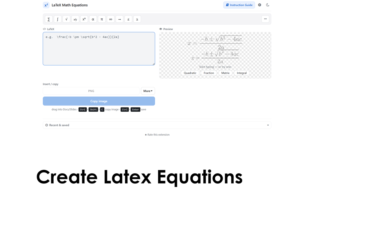 适用于Google Chrome™的Latex数学公式 - 截图 1