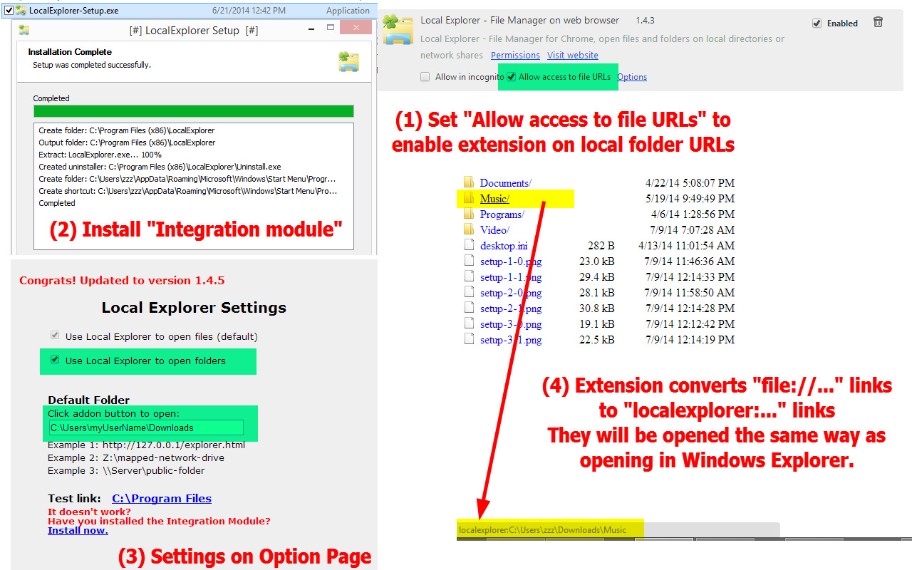 Local Explorer - Open File Links in Chrome - 截图 2