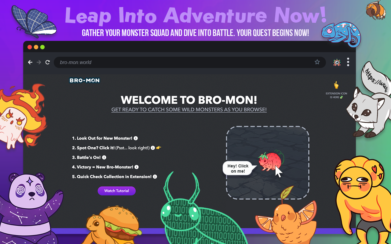 Bro-Mon 🐾 浏览器怪兽 - 网页冲浪游戏 - 截图 2