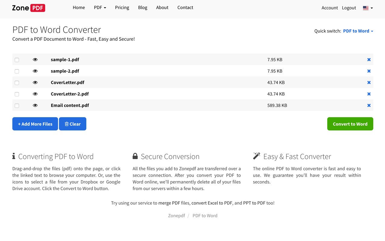 PDF to Word - 截图 1
