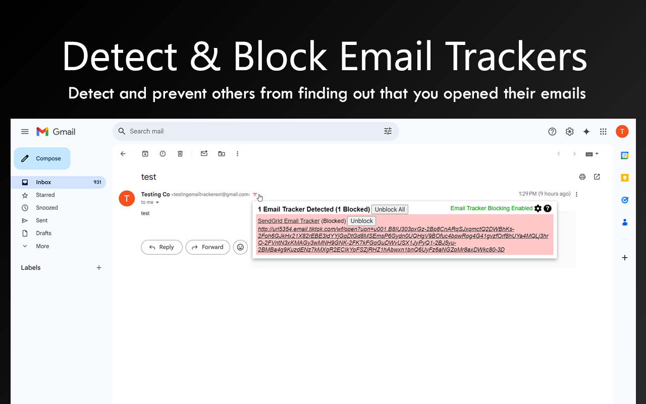 Email Tracker + Pixelblock Detector & Blocker - 截图 1