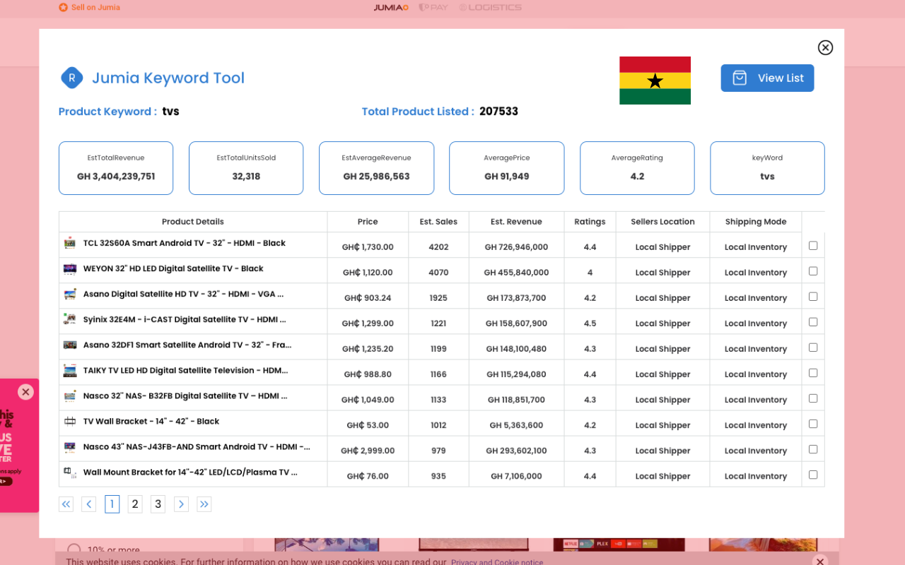 Robotdorm Jumia Keyword Tool - For Best Selling Products on Jumia - 截图 4