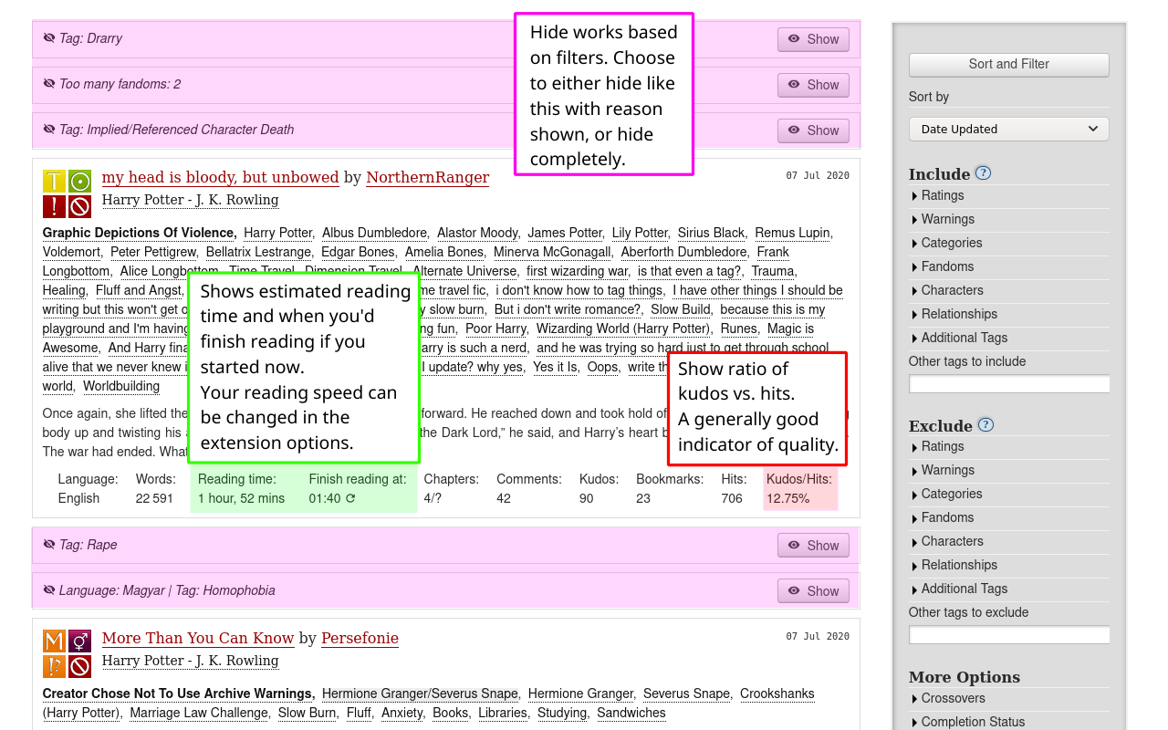 AO3 Enhancements - 截图 1