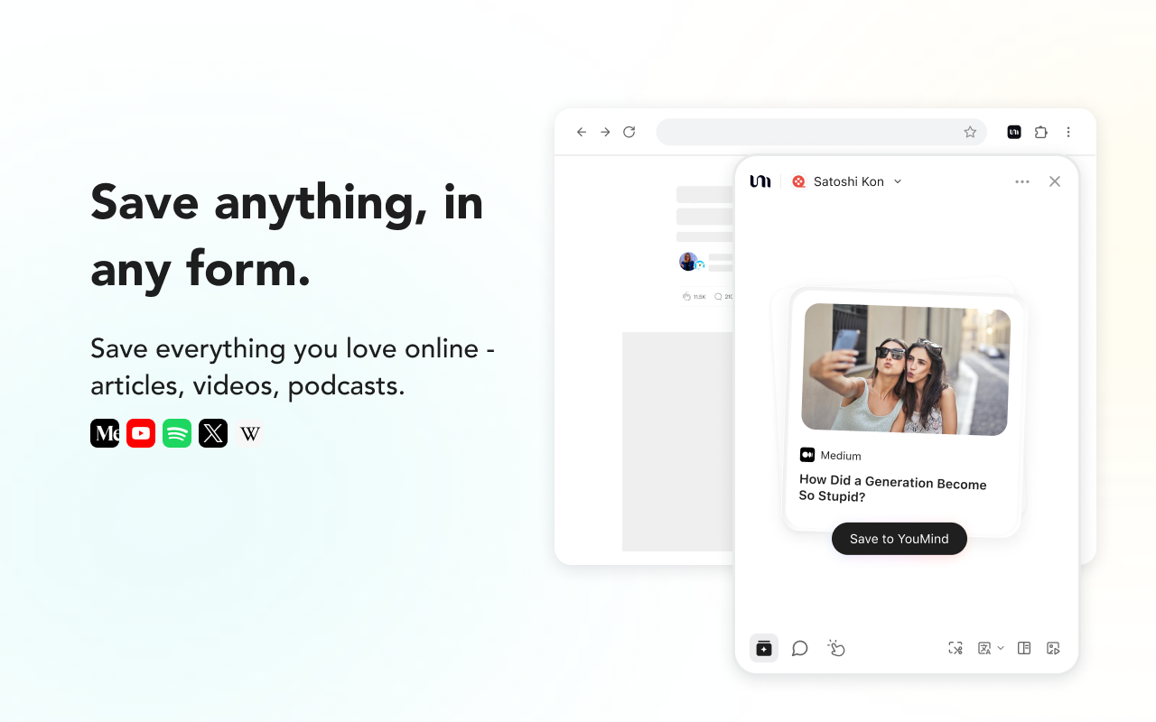 YouMind: AI Web Clipper, Youtube Notes & Annotate | Claude Gemini Assistant - 截图 1