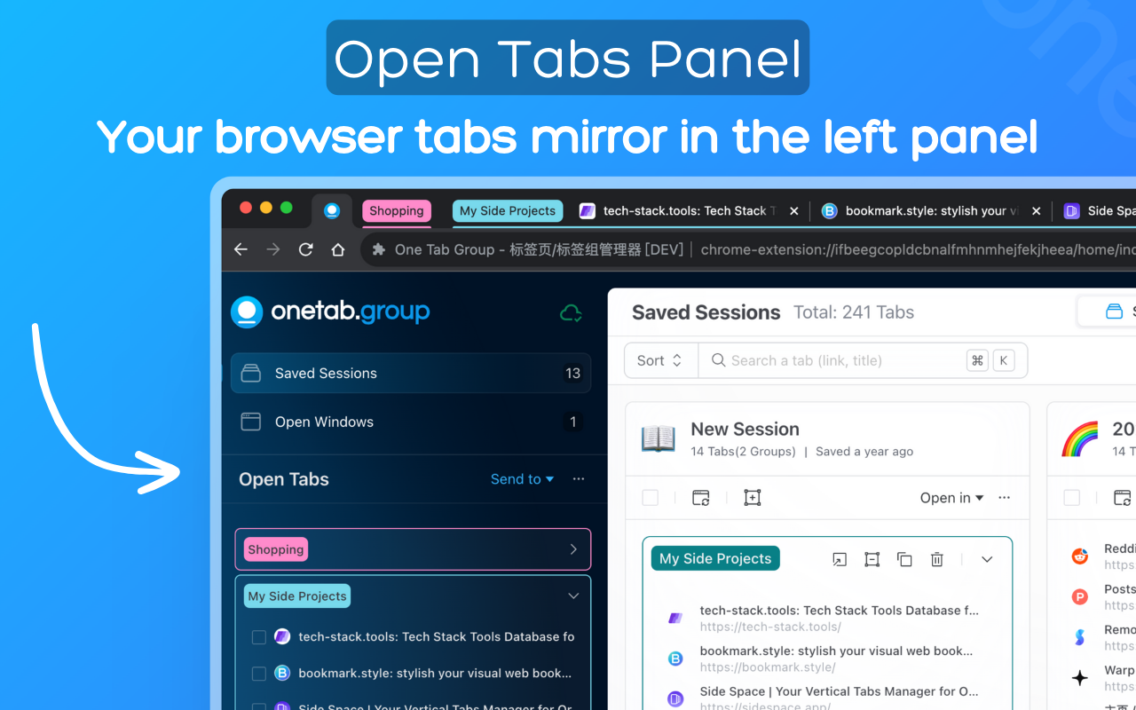 Tab Deck - 标签页/标签组管理器 - 截图 1