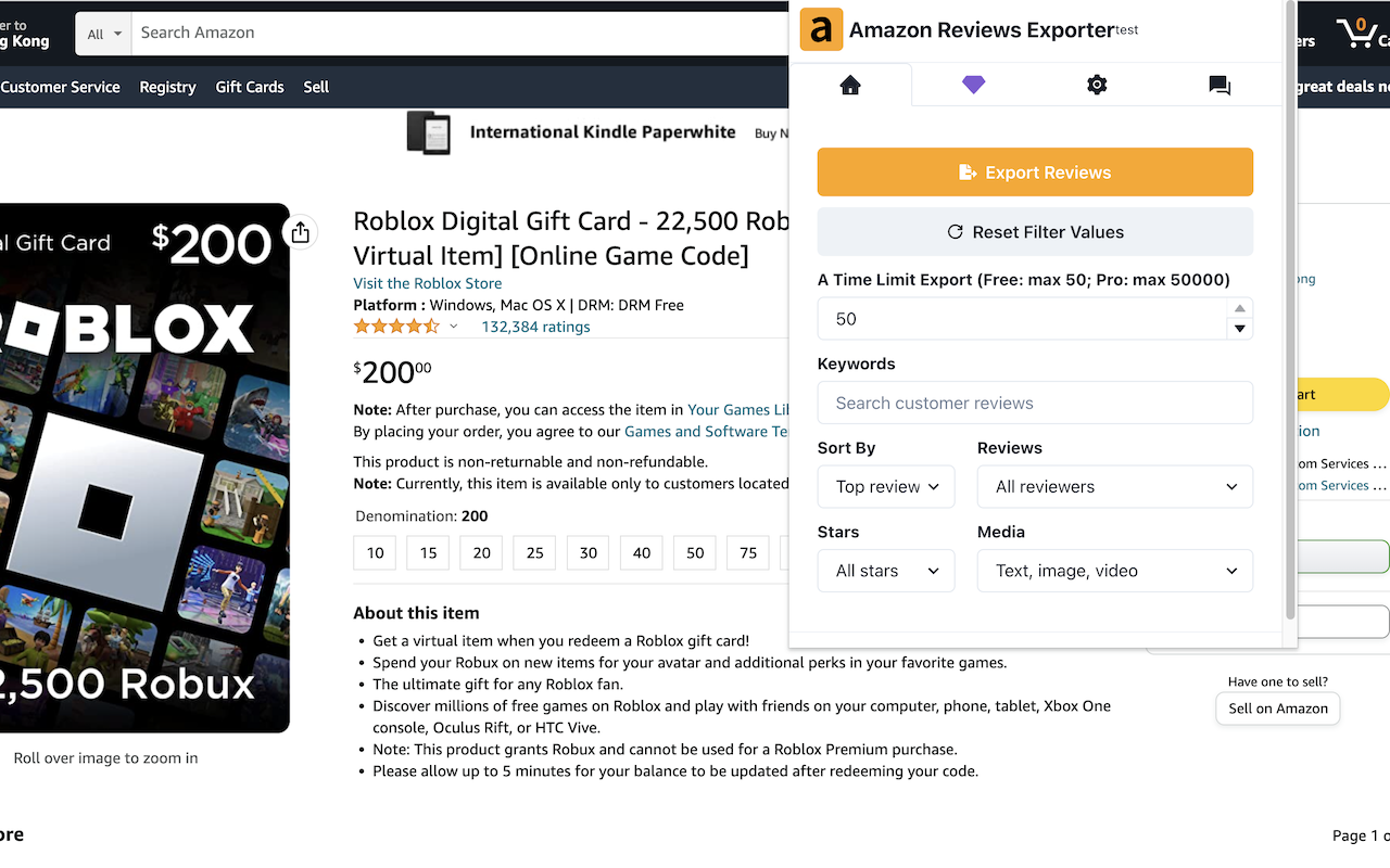 Amazon reviews downloader - 截图 2