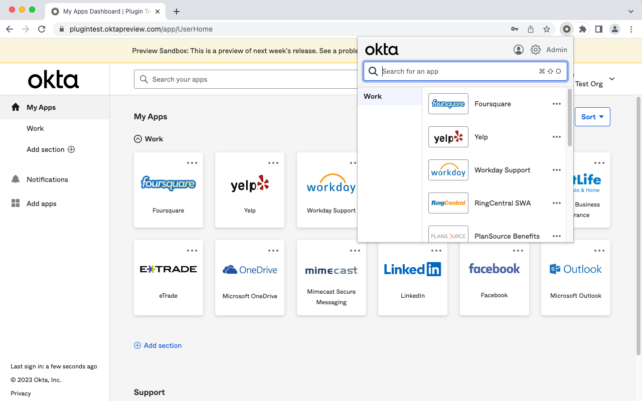 Okta Browser Plugin - 截图 1