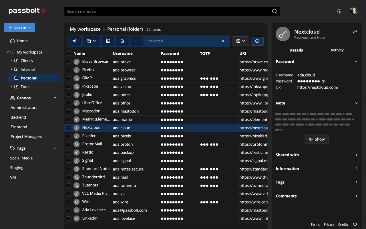 Passbolt - Open source password manager - 截图 3