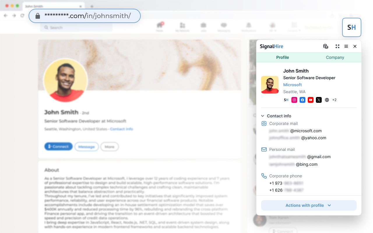 SignalHire - find email or phone number - 截图 5