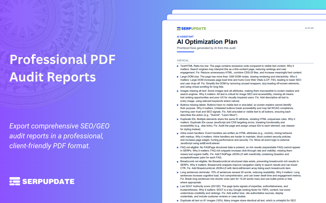 Advanced SEO/GEO Audit & Rank Checker - 截图 5