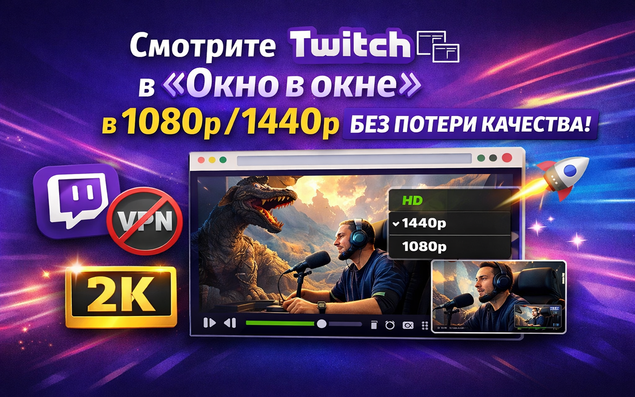 Twitch «Окно в окне» + 1080p/1440p | Ytmonster.ru - 截图 1