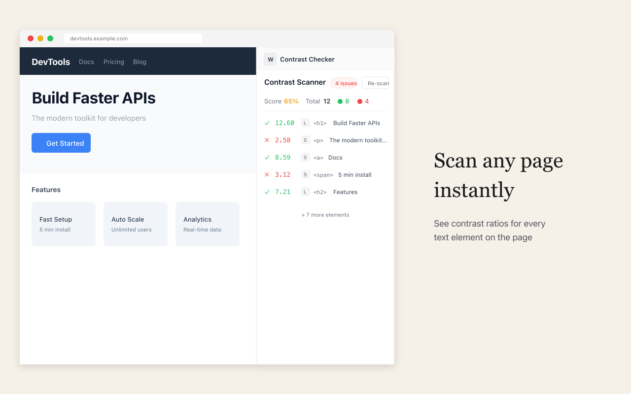 WCAG Contrast Checker - 带APCA的颜色可访问性工具 - 截图 2