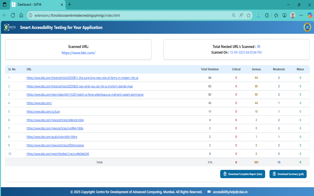 SATYA - Smart Accessibility Testing for Your Application - 截图 2