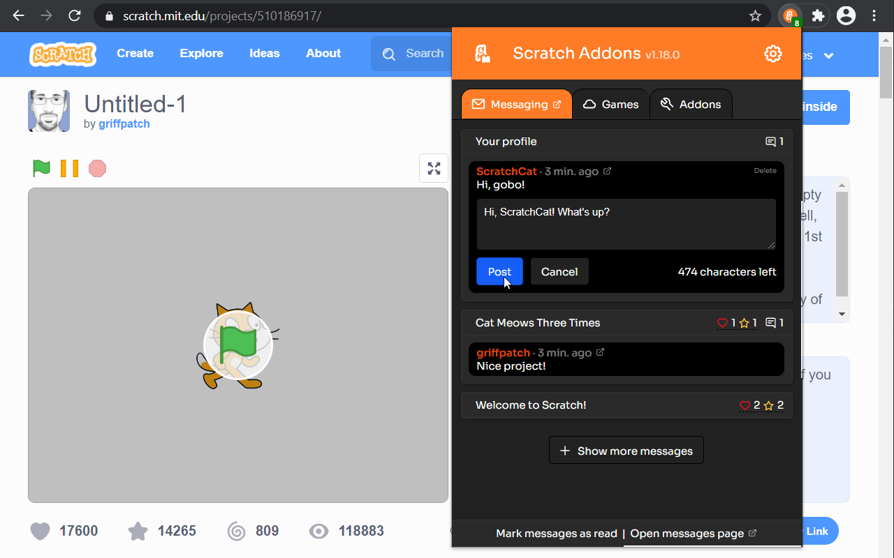 Scratch Addons - 截图 3