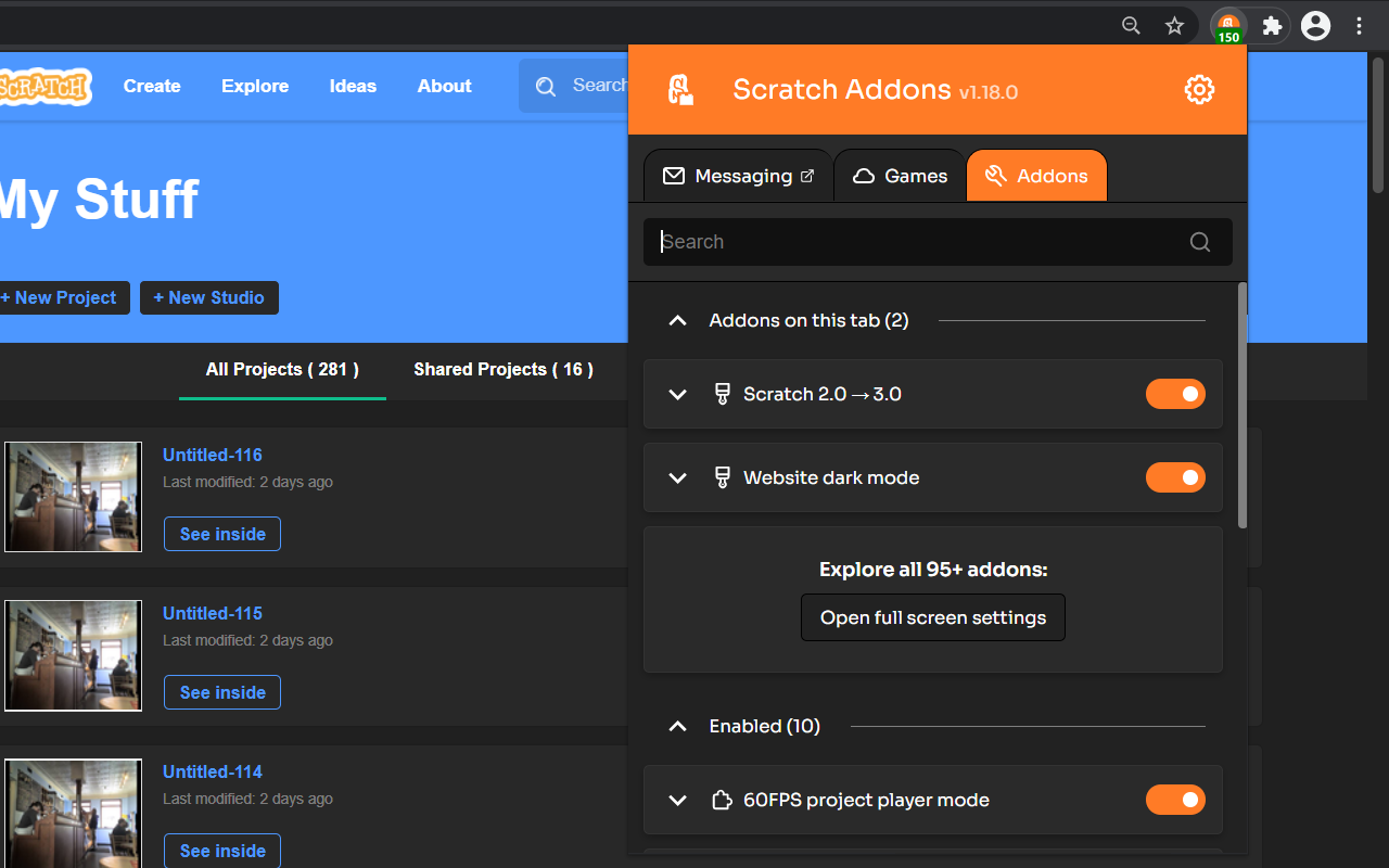 Scratch Addons - 截图 4