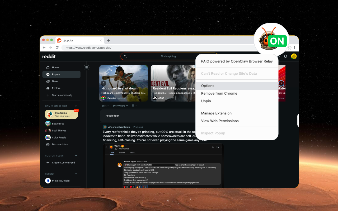 OpenClaw Browser Relay - Powered by PaioClaw - 截图 4