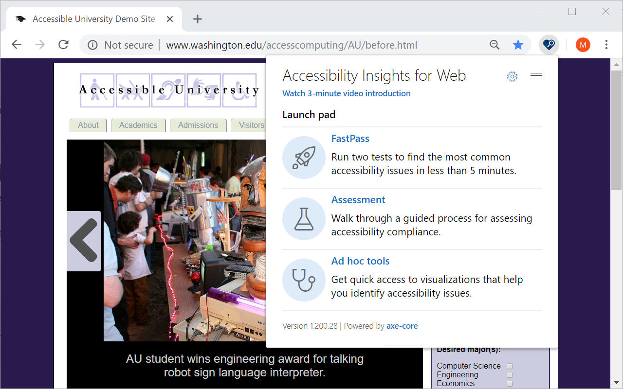Accessibility Insights for Web - 截图 1