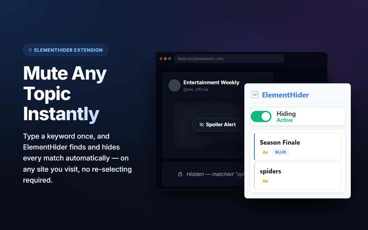 ElementHider: Hide Content & Spoilers - 截图 2